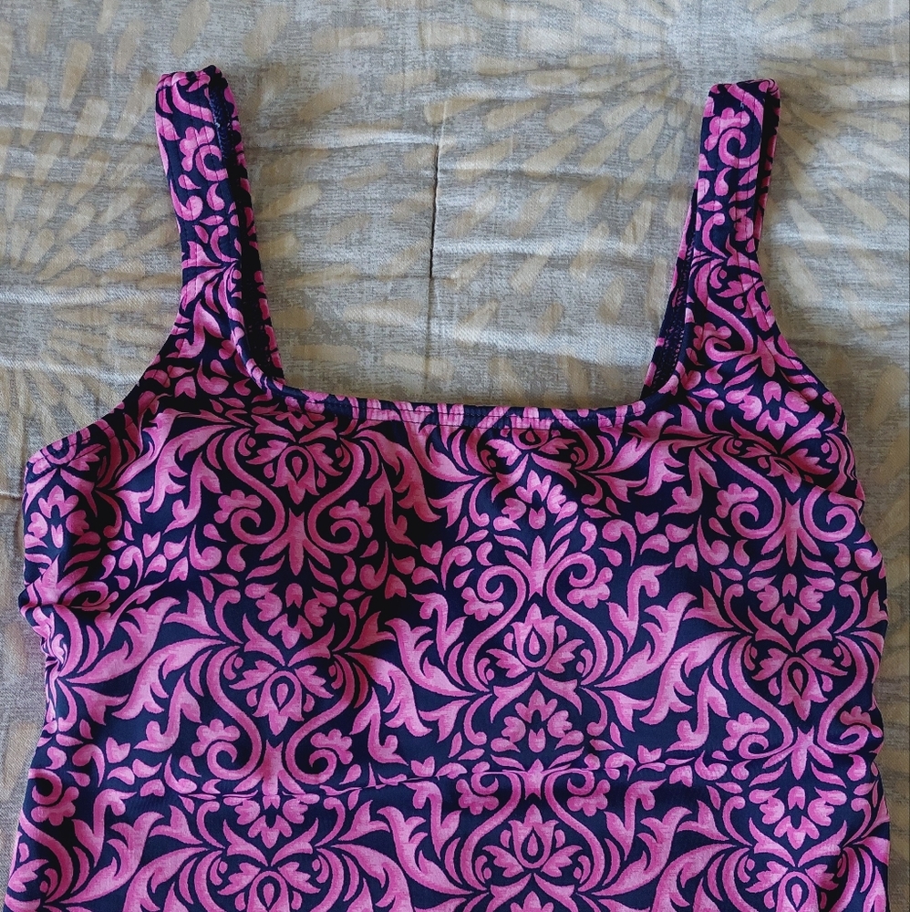 Lands' End Pink and Blue One Piece Swimsuit  size 12. - Picture 7 of 14